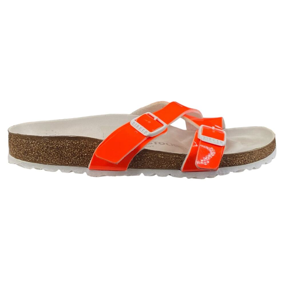 Birkenstock Women's Orange Yao Open Toe Slip On Sandals Size 37 M 4 W 6